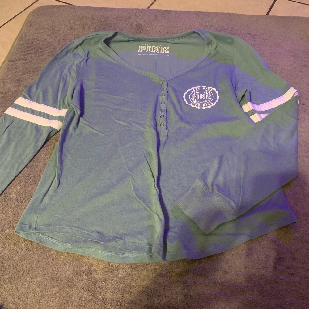 Long sleeve teal PINK sleep shirt